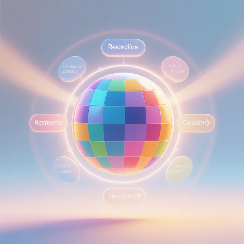 一个抽象的球体代表机会和随机性，周围是平衡和负责任的元素